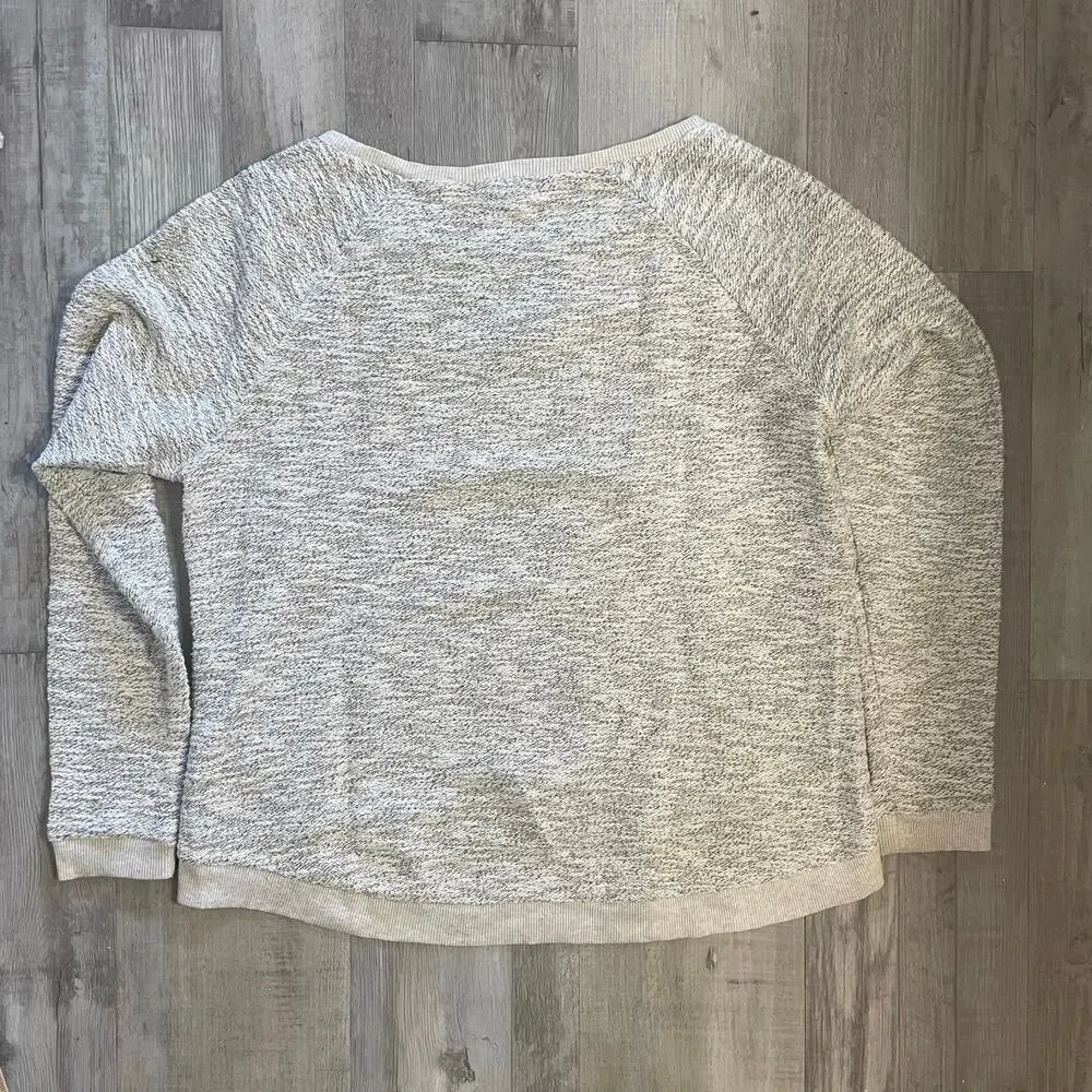 Lucky Lotus Sweater Beige metallic Knit Pullover Embellished Studded Ladies Sz L - Picture 9 of 14